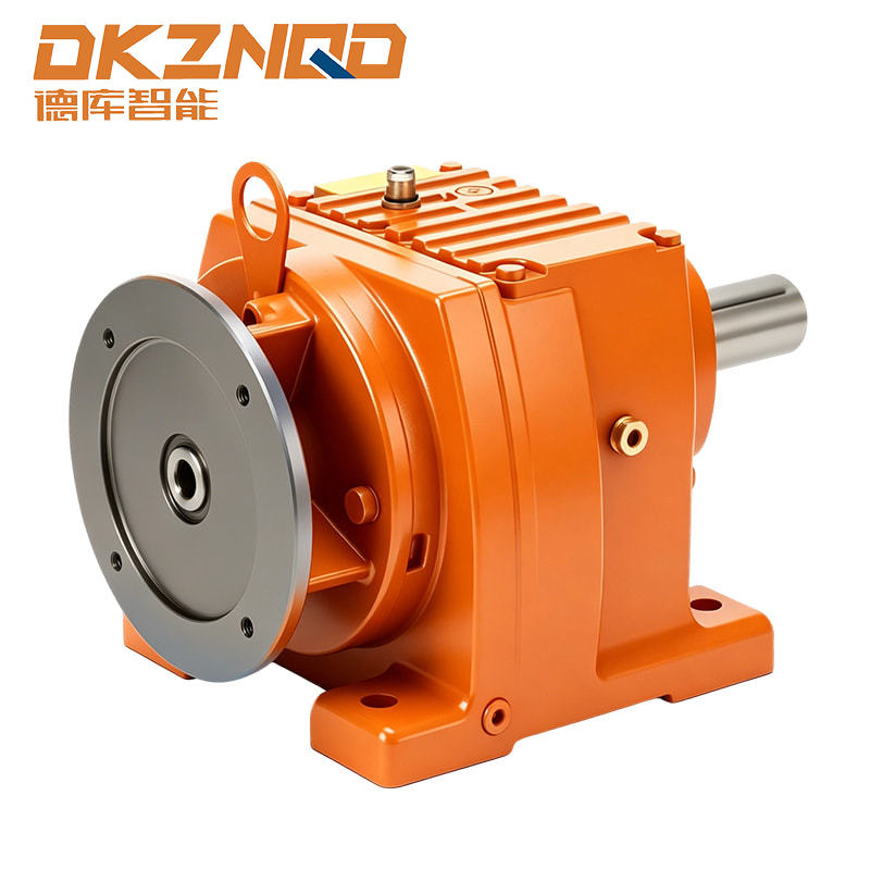 Stirnradgetriebemotor der R-Serie mit oben montiertem Anschlusskasten
