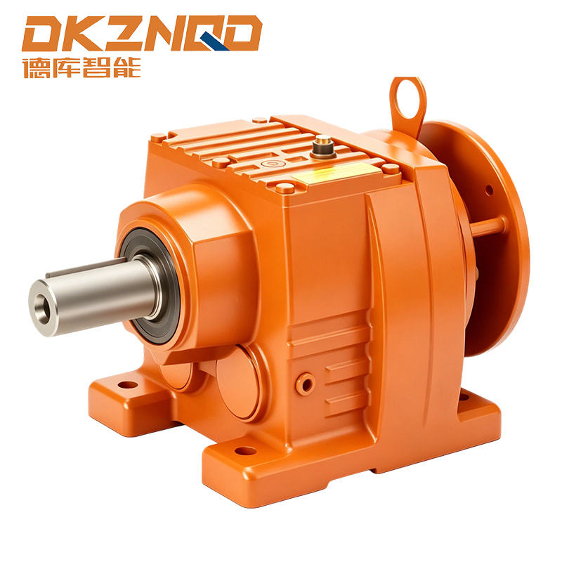 Stirnradgetriebemotor der R-Serie mit oben montiertem Anschlusskasten
